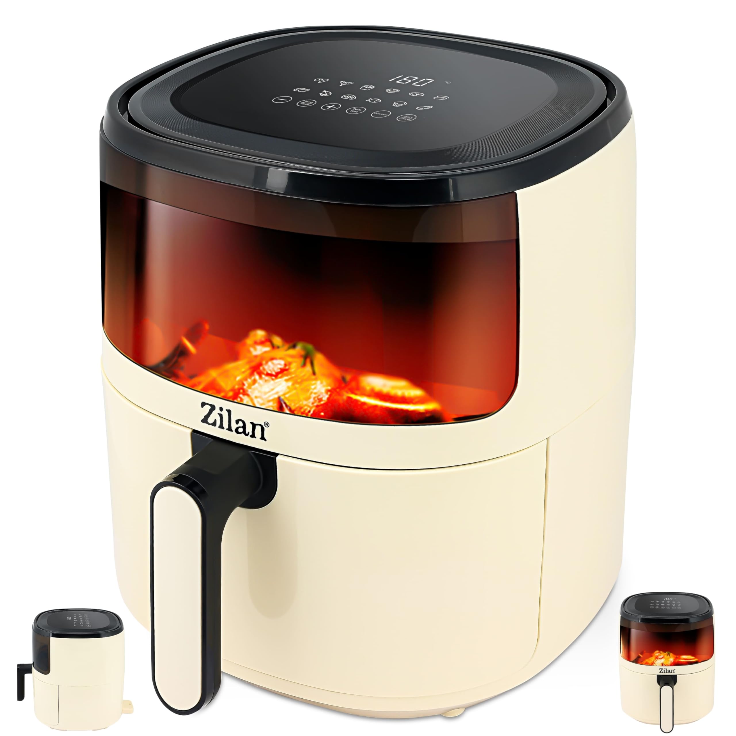 Heissluftfritteuse 5 Liter Heißluft-Frittieren Mini Backofen Heißluftfritteuse - Grillen Backen Dörren Frittieren Friteuse ohne Öl Airfryer Heißluftofen Heißluftgrill Fritteuse 1500 Watt