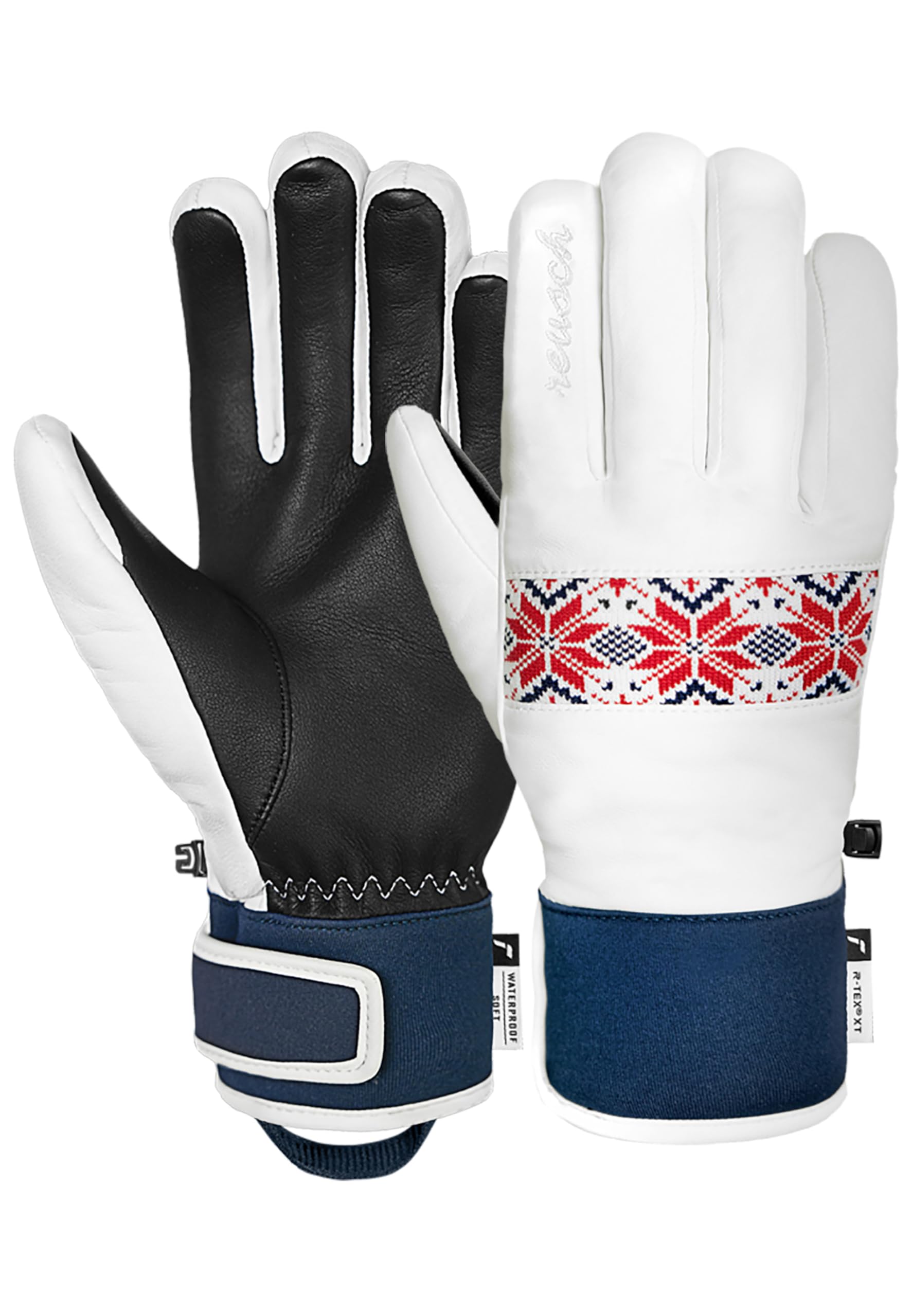 Reusch Charlize Damen Winterhandschuhe mit R-TEX XT & Primaloft Gold – Fingerhandschuhe aus Vollleder, Re:Knit Rückhand, SoftPlush-Futter, wasserdicht, Winddicht & atmungsaktiv
