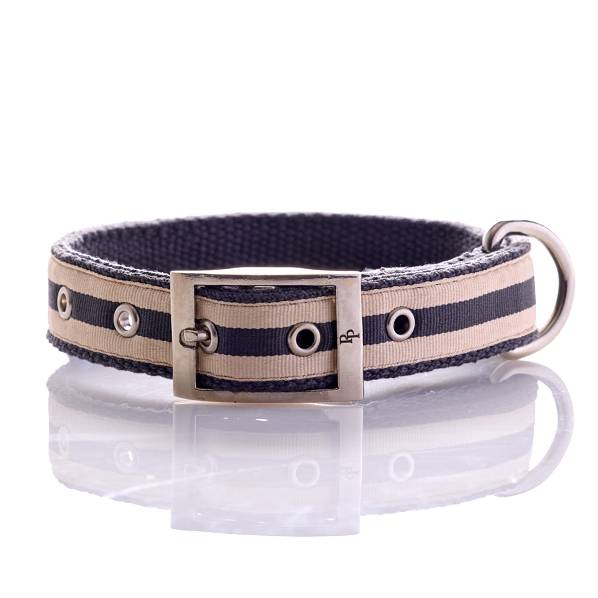 Collier Remy II sable noir en ruban recyclé réglable pour chien
