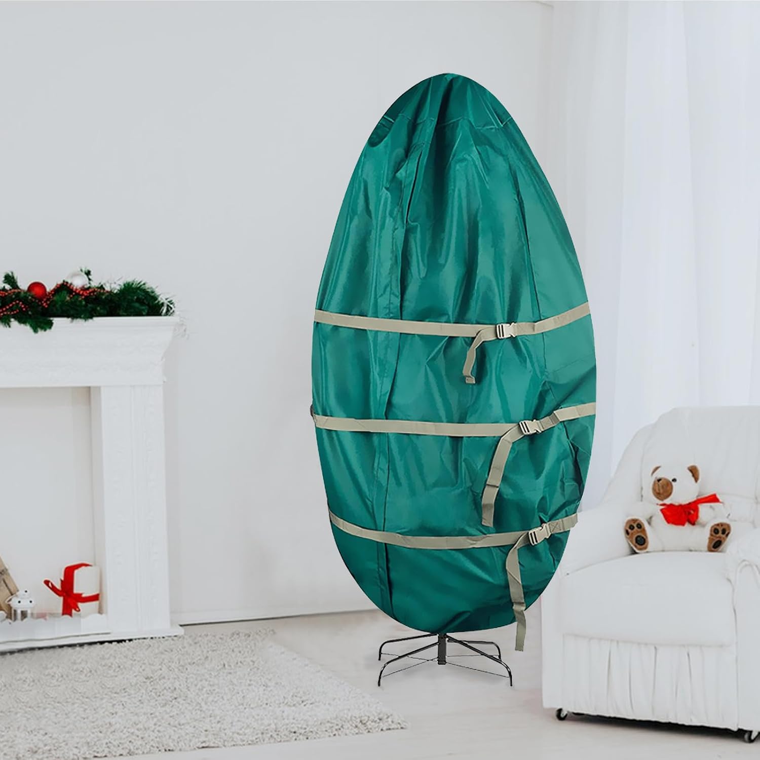 JUOPZKENN Upright Christmas Tree Storage Bag, Upright Christmas Tree Storage Cover Bag, Christmas Tree Dust Cover, Holiday Tree Covers, Tear Proof Material Christmas Tree Bags(114 * 254cm)