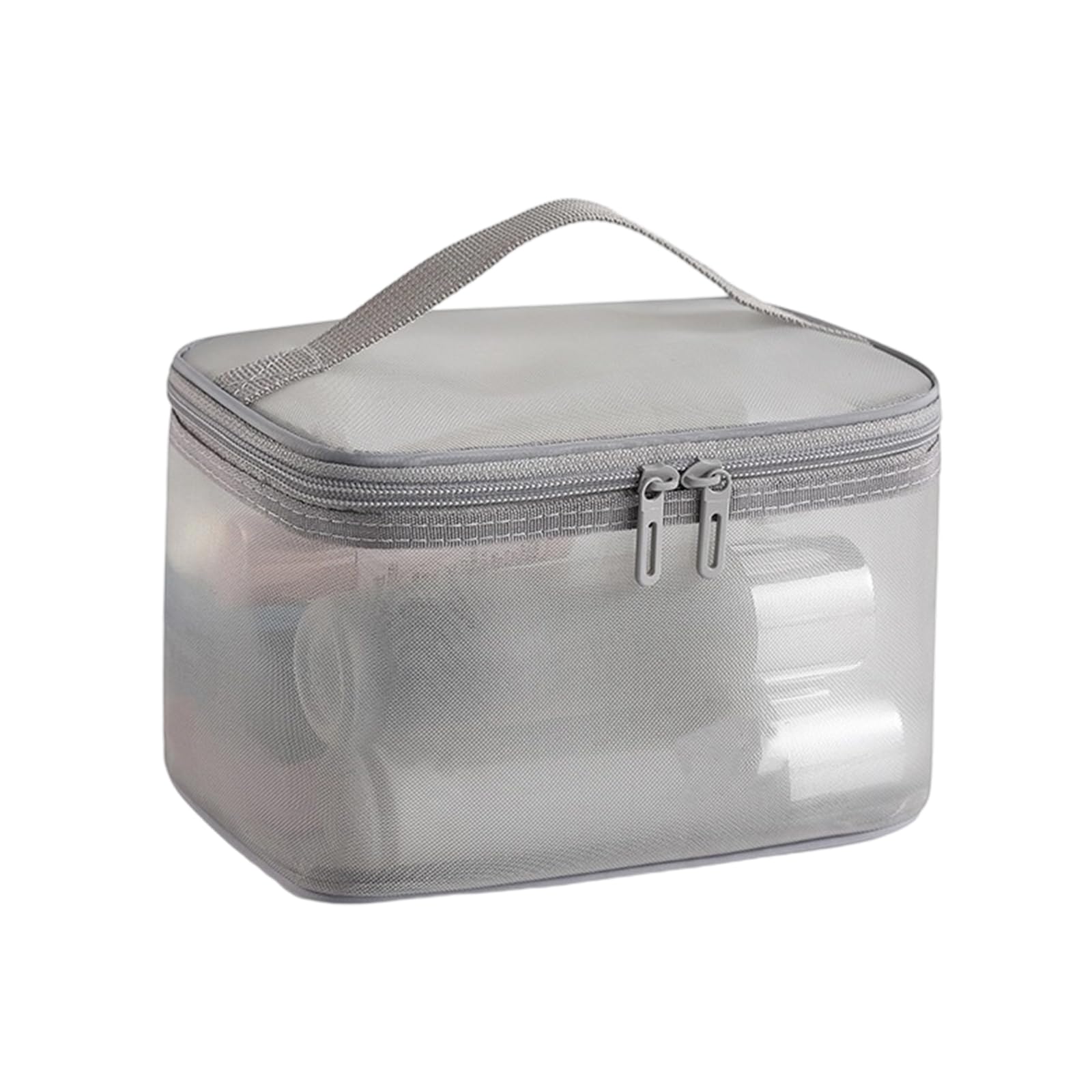 Xjdzineq Nylon Meshes Travel Cosmetic Organizers Double Compartment Waterproof Makeup Bag Women Men Toiletries Storage Nylon Toiletry