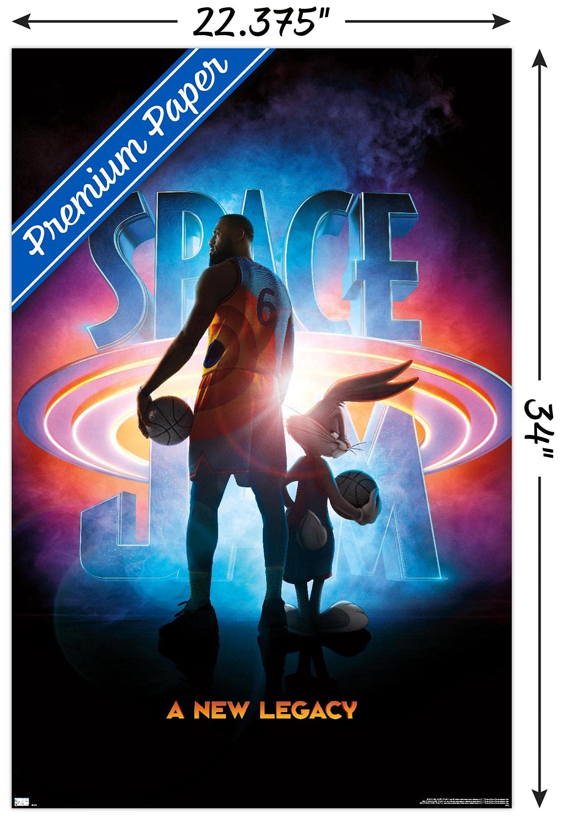 SPACE JAM ポスター バスケットボール Amazon.com: Space Jam: A New Legacy - Teaser Wall Poster, 34L