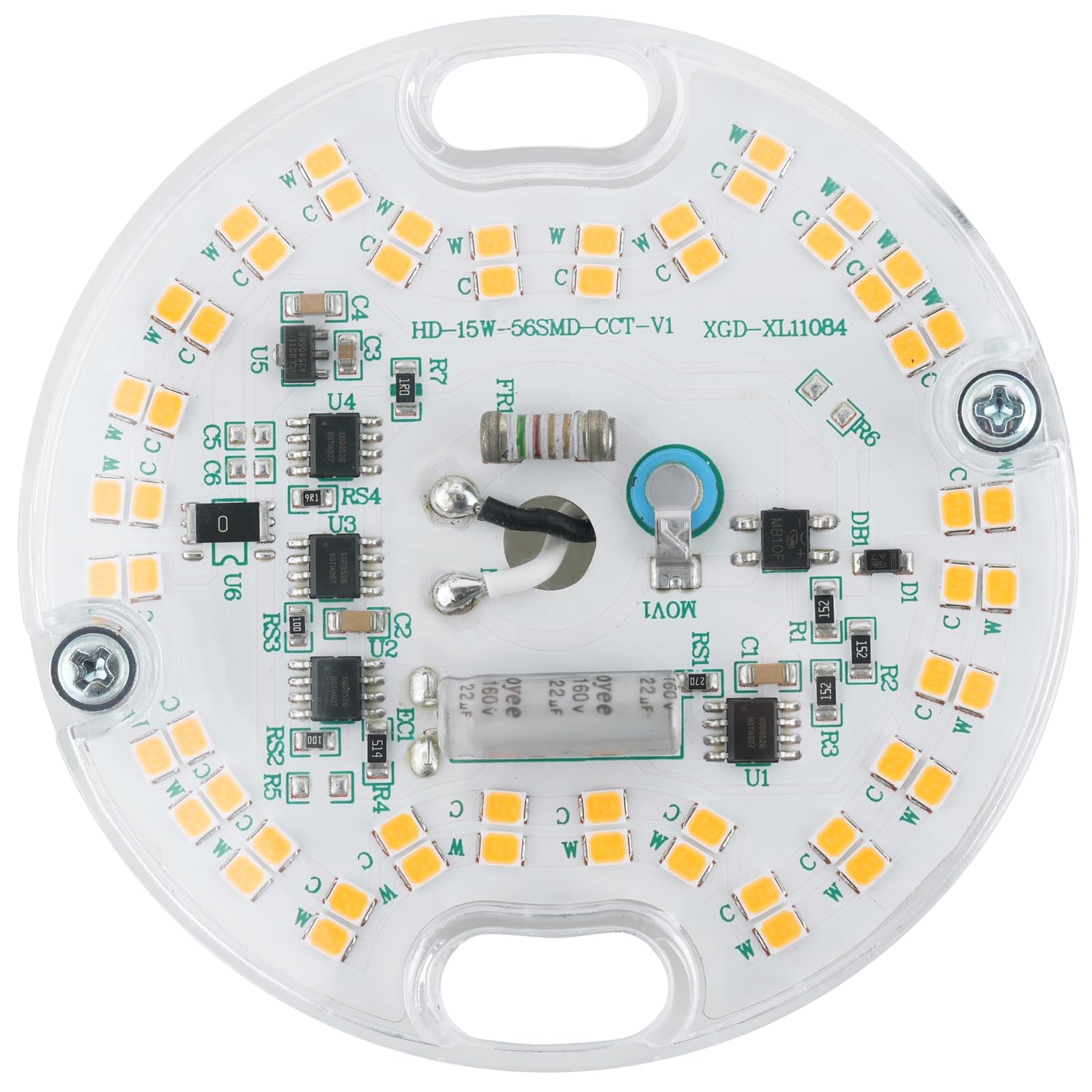 Kit de actualización de luz LED de ventilador de techo de 3.23 pulgadas, placa de repuesto de luz de techo PCB 15 W 1800 LM regulable 3000 K 120 V ETL CRI90 (1 paquete blanco cálido 3000K) 2