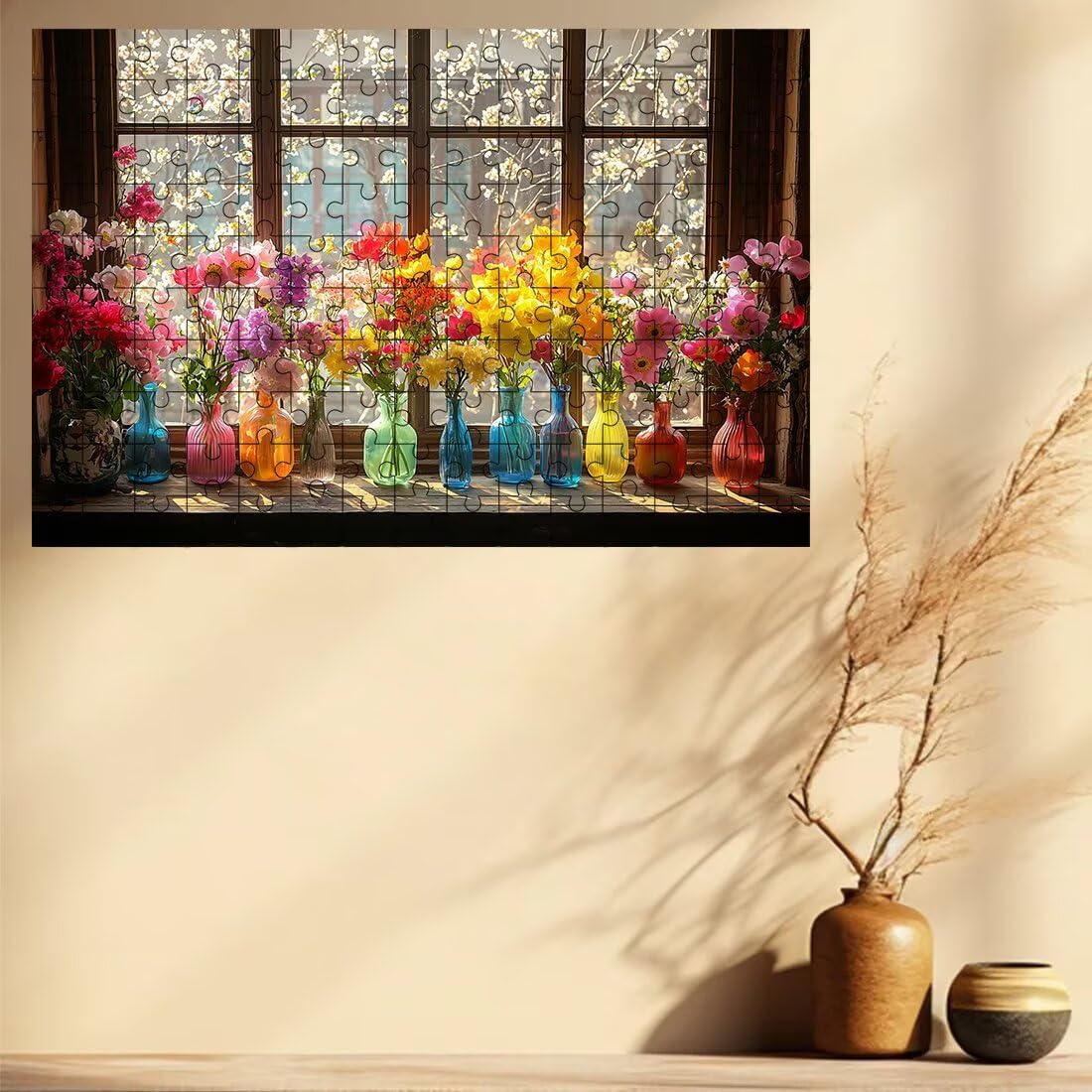 Puzzle 4000 sztuk kwiat, butelka logiczna, puzzle 4000 sztuk dla dorosłych, drewniane puzzle z pudełkiem prezentowym, puzzle dla dorosłych dla całej rodziny, oryginalne prezenty dla kobiet 141 x 87 cm