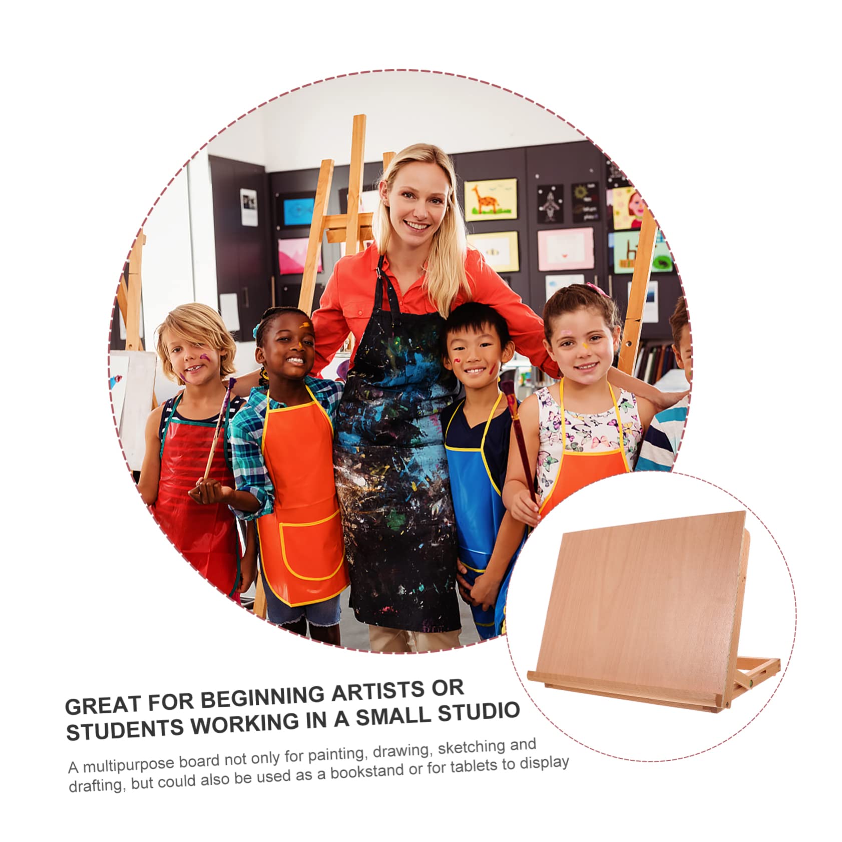 Verstellbare Holz Staffelei für Schreibtisch Klappbarer Tisch Zeichentisch Faltbare Künstler Staffelei für Kinder und Profis Ergonomisch für Malen und Skizzieren
