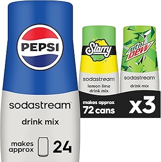 SodaStream Pepsi, Starry & MTN Dew, Regular, 440ml, (Pack of 3)