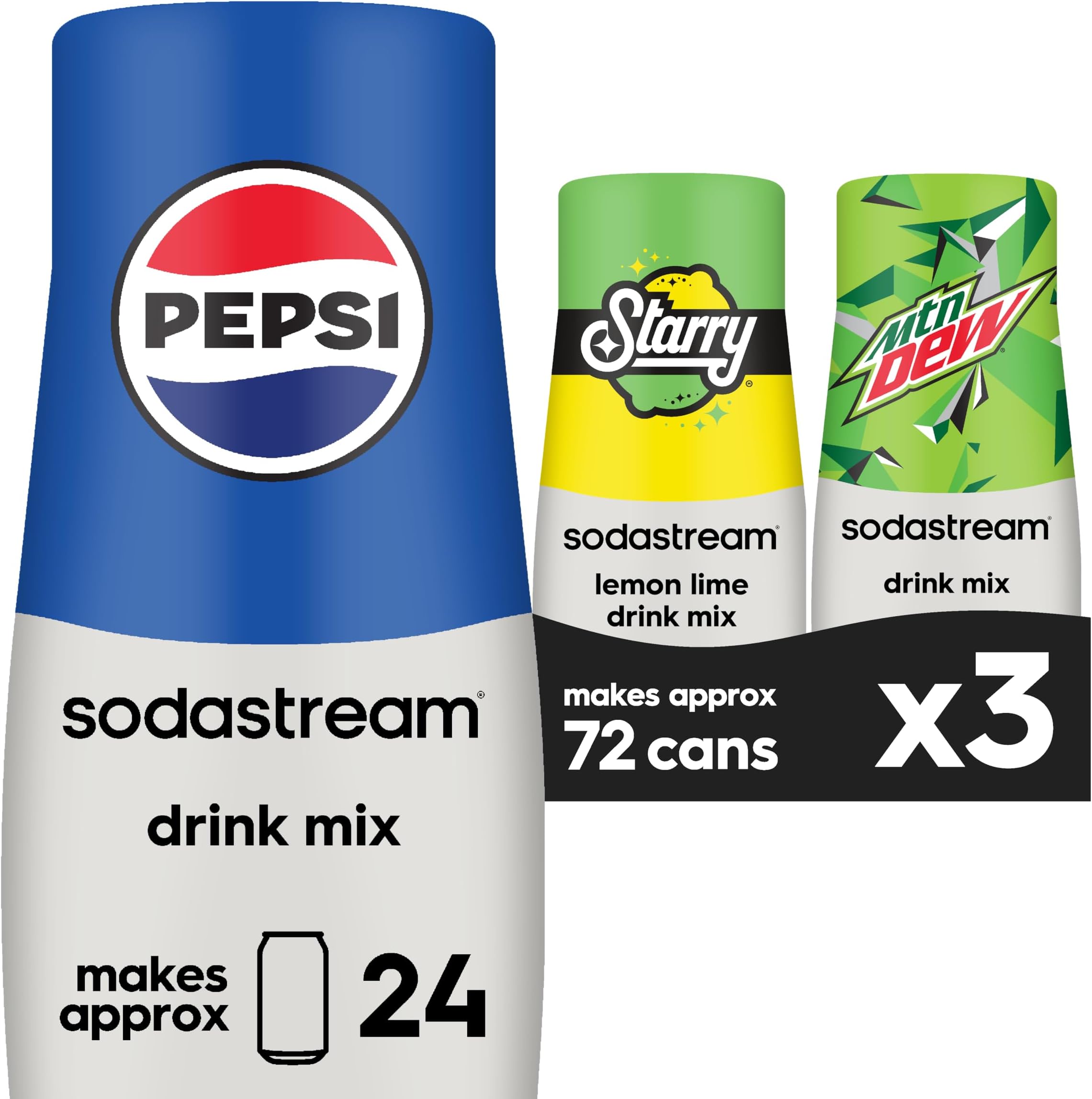 Pepsi, Starry & MTN Dew, Regular, 440ml, (Pack of 3)