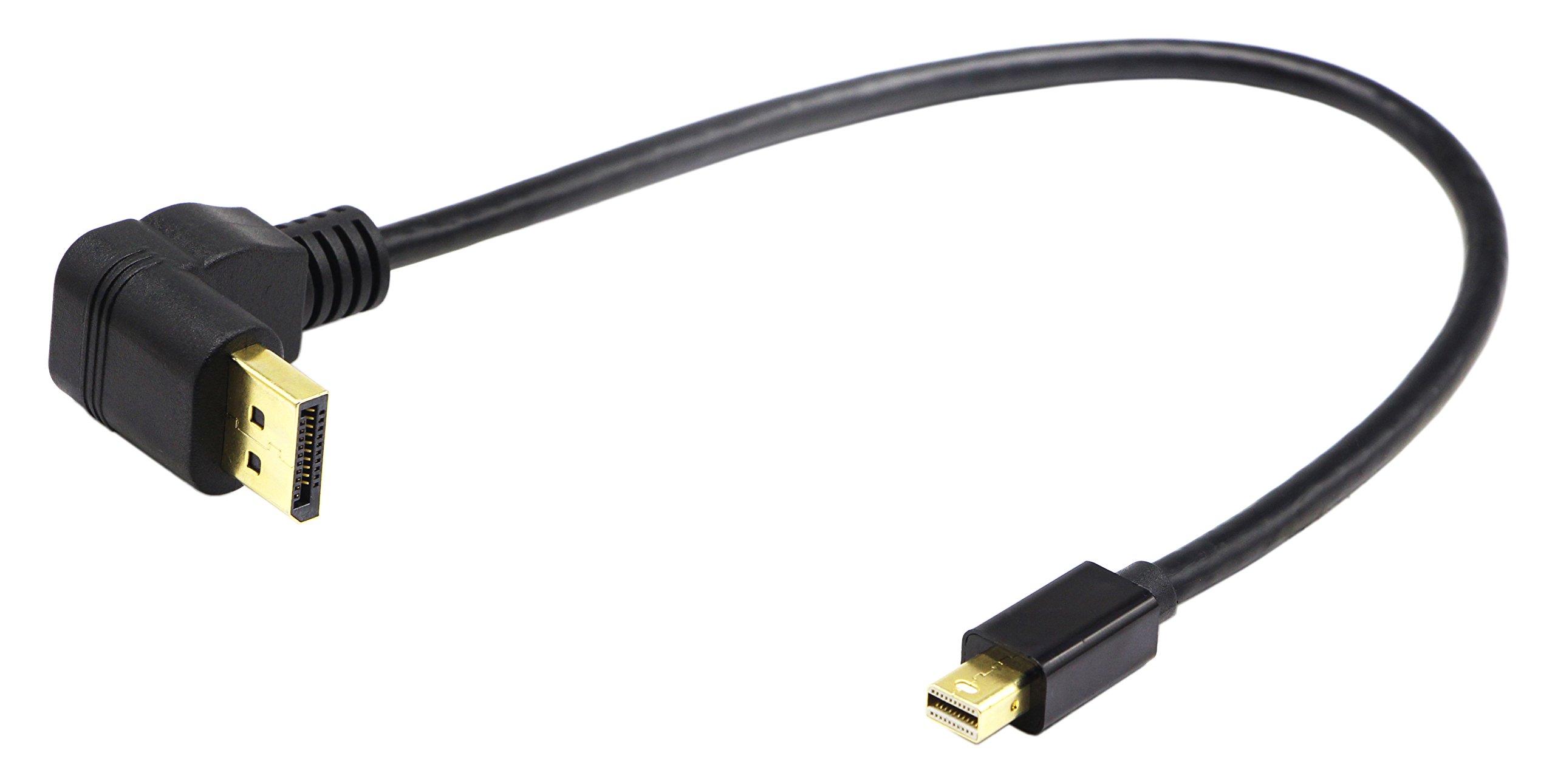 zdyCGTime (30 CM/12inch) DP to Mini DP Cable, Gold Plated 90 Degree Up Displayport Male to Mini Displayport Male Audio and Video Extender Adapter Cable (Up M/m)