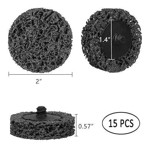Miniatura 2 de 15 discos de tira fácil de cambio rápido de 2 pulgadas para taladros, amoladora de troquelado, limpieza y eliminación de pintura, soldaduras de
