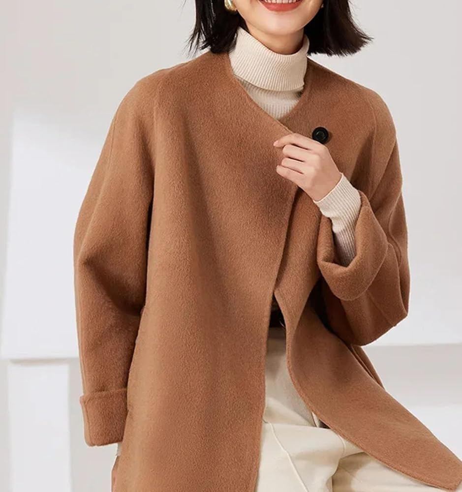 Amazon.com: Women 100 Percent Camel Hair Coat Short Coats