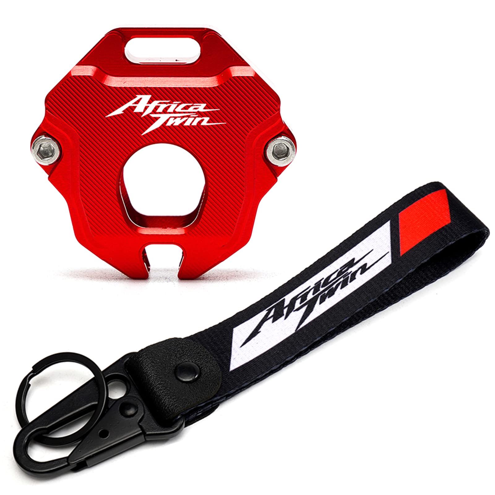 ZEXDDI Compatible With Africa Twin CRF1100L CRF1000L CRF 1000 1100 L XRV750 CNC Motorcycle Key Cover Case Keyring Key Chain, Red, 1Pair