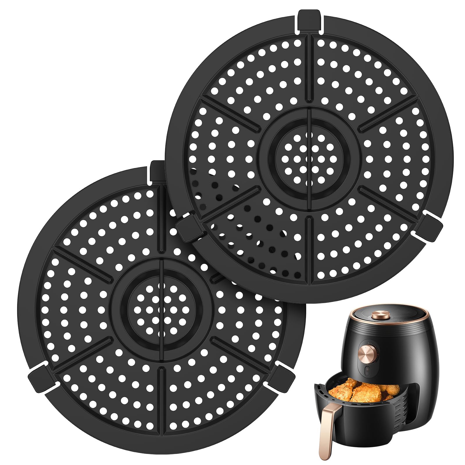 Air Fryer Grill Pan Carbon Steel Air Fryer Replacement Parts Tray Heat Resistant Replacement Grill Tray Anti-Stick for Dash 2QT