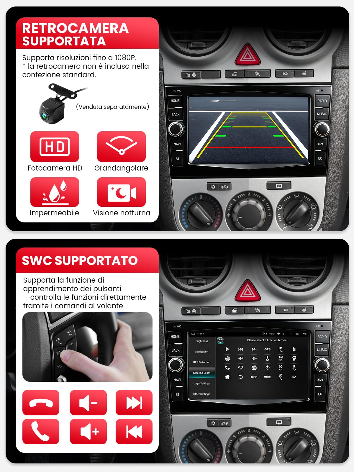 Autoradio Doppio DIN con Schermo per Opel and Vauxhall Astra Corsa Zafira Antara, Wireless CarPlay & Android Auto, Display Touch Auto da 7", 4GB+64GB, Bluetooth WiFi 5 GHz DAB+ FM AUX GPS