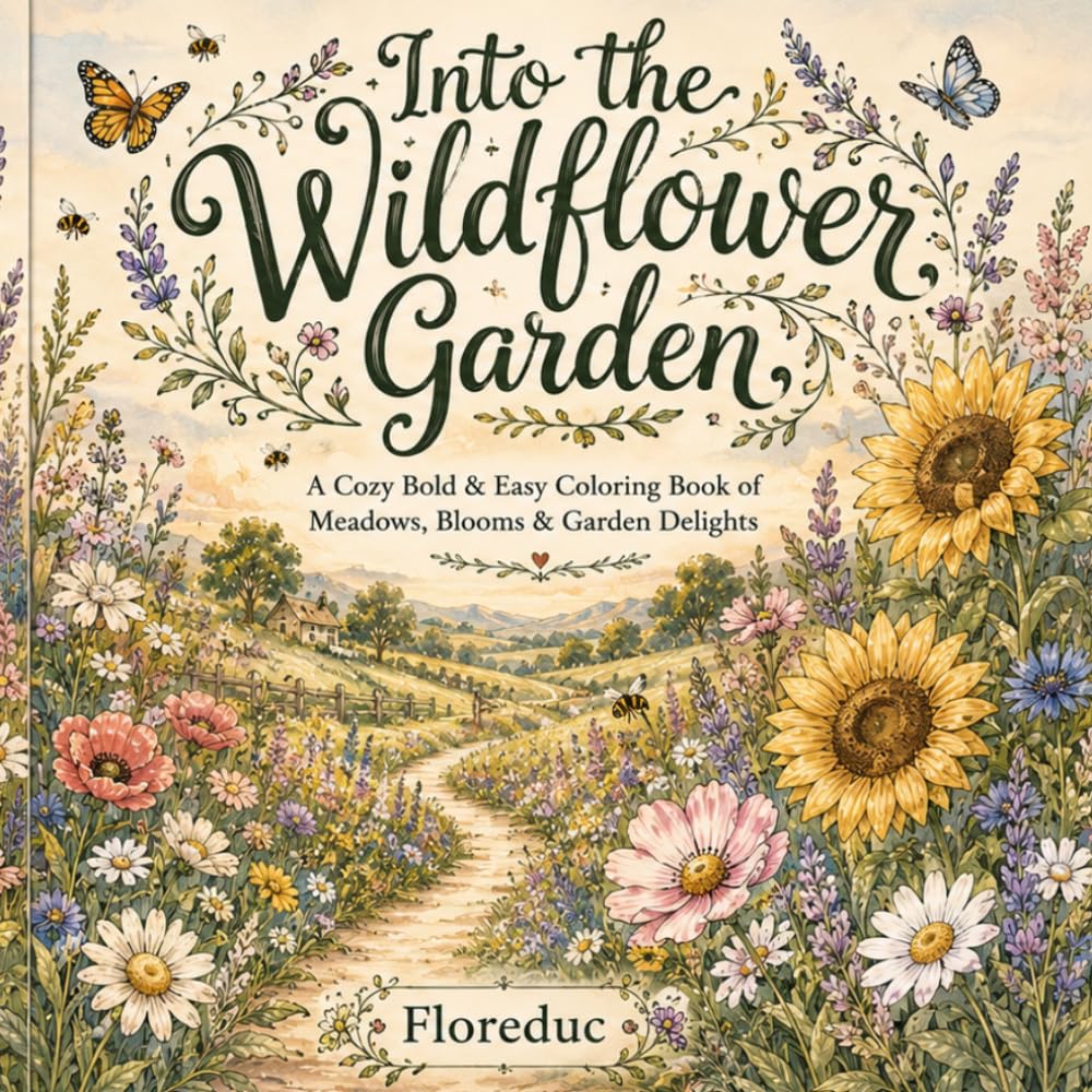 Into the Wildflower Garden: A Cozy Bold & Easy Coloring Book of Meadows, Blooms & Garden Delights