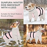 Vista 7 de SUNFURA Abrigo de cuerpo completo para perros pequeños, chaqueta de forro polar cálido para perro, abrigos de invierno para perro de cuatro patas