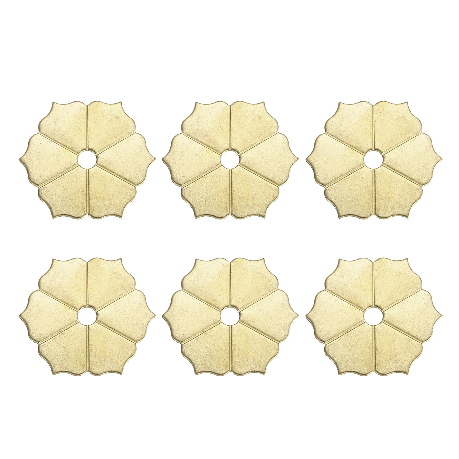 QUARKZMAN 6Pcs Placca Posteriore Pomello dio, 1.77 Pollici Forma Esagonale Fiore Placca Posteriore In Ottone Decorarezione Classica Per Mobili Guarnizione Per Cassetti di Porte