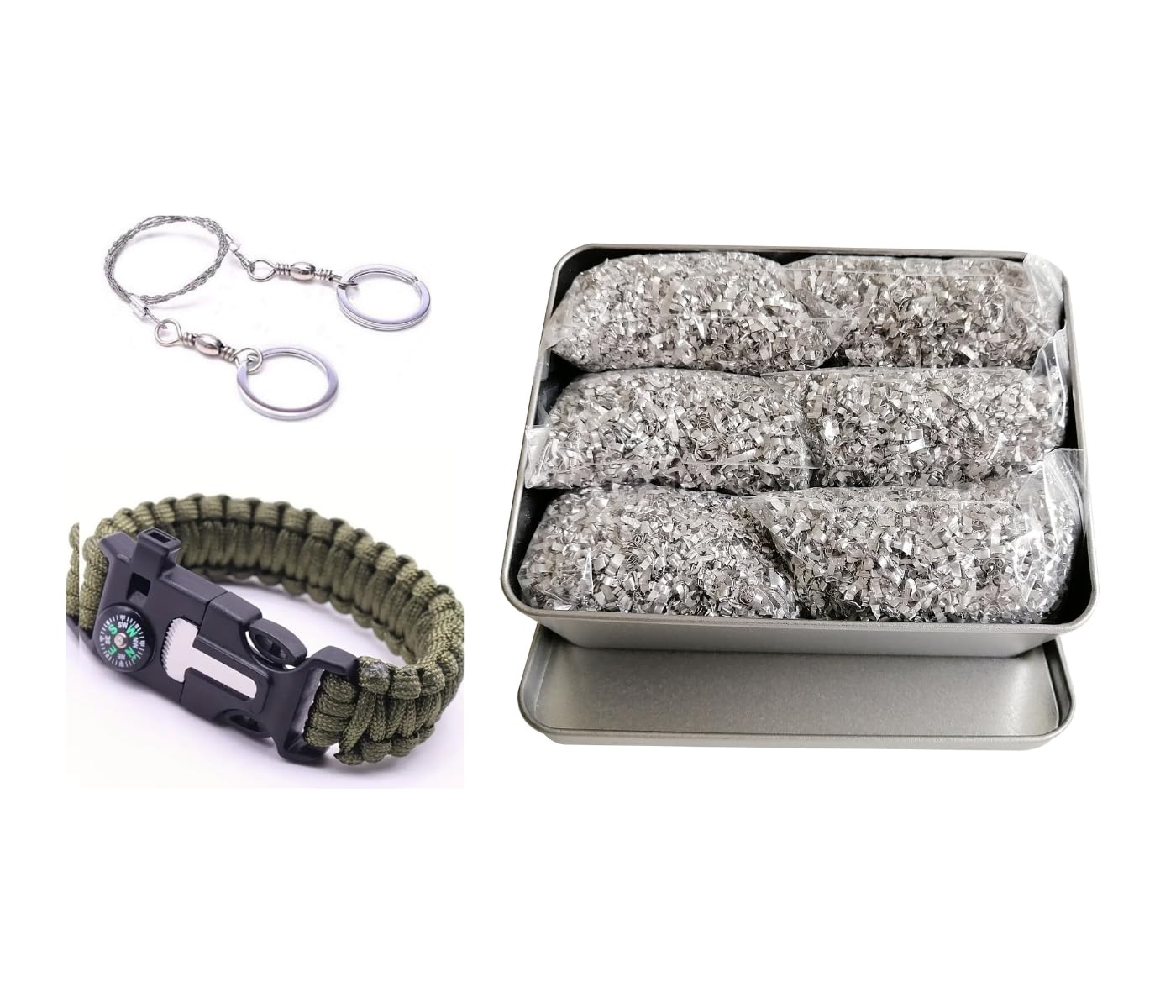 eGreen Emergency Fire Starter Magnesium 99% Pure 6 Bags for Storm Hurricane Outages Camping Hiking Bushcraft Outdoor Survival + Free Water Proof Tin Container