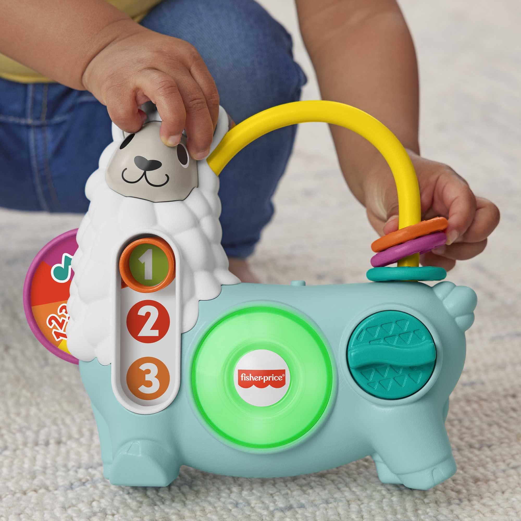 Fisher-Price Linkimals Zabawki edukacyjne dla niemowląt i dzieci, interaktywne światła i muzyka, 123 aktywności z ostrzami, wersja holenderska, HNM96