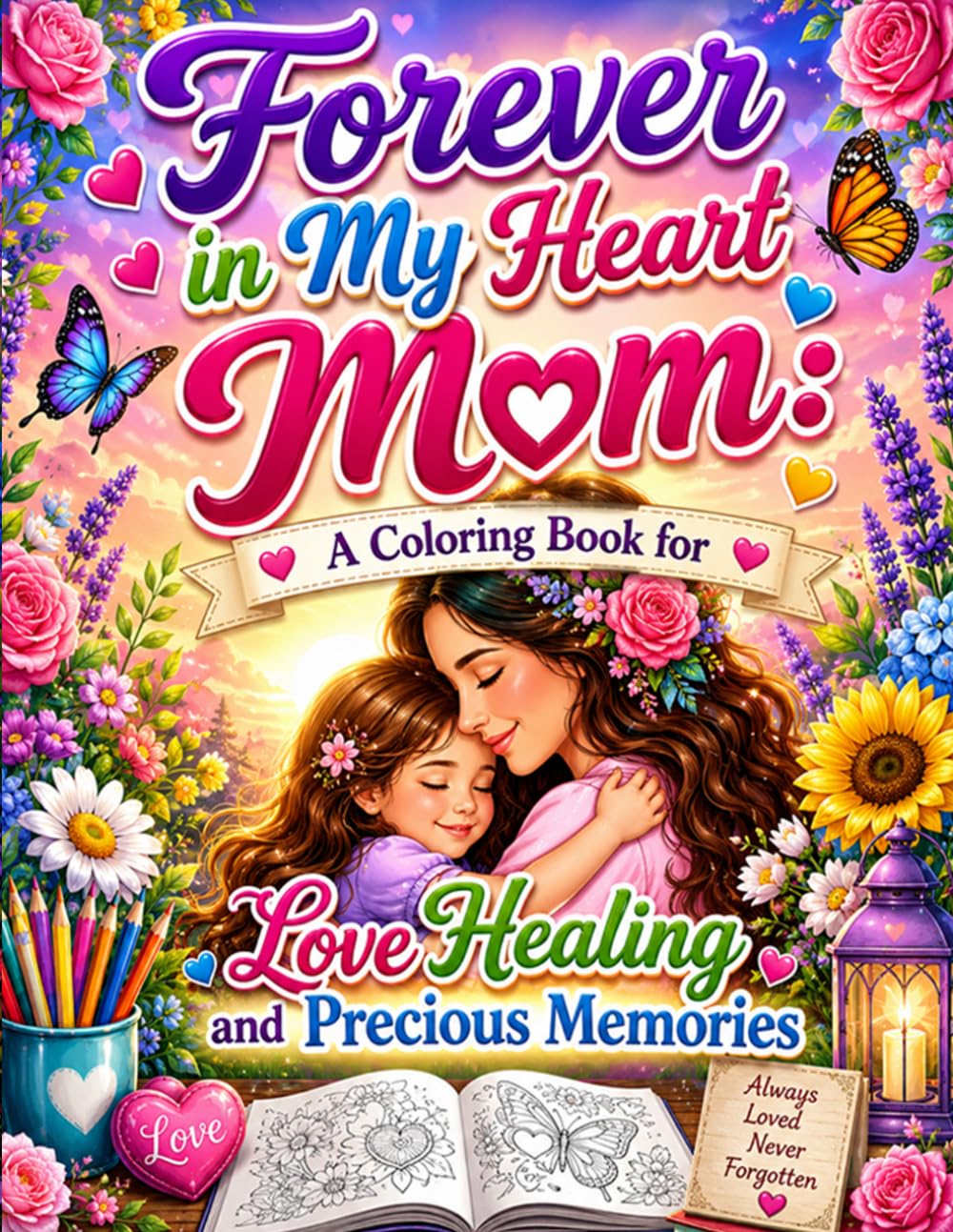 Forever in My Heart Mom: A Coloring Book for Love Healing and Precious Memories: A Heartwarming Journey of Love Reflection and Beautiful Memories Through Relaxing Coloring Pages