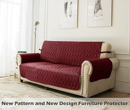 Miniatura 6 de Ameritex Funda de sofá biplaza, protector de muebles acolchado resistente al agua con patas antideslizantes traseras para perros, niños y mascotas,