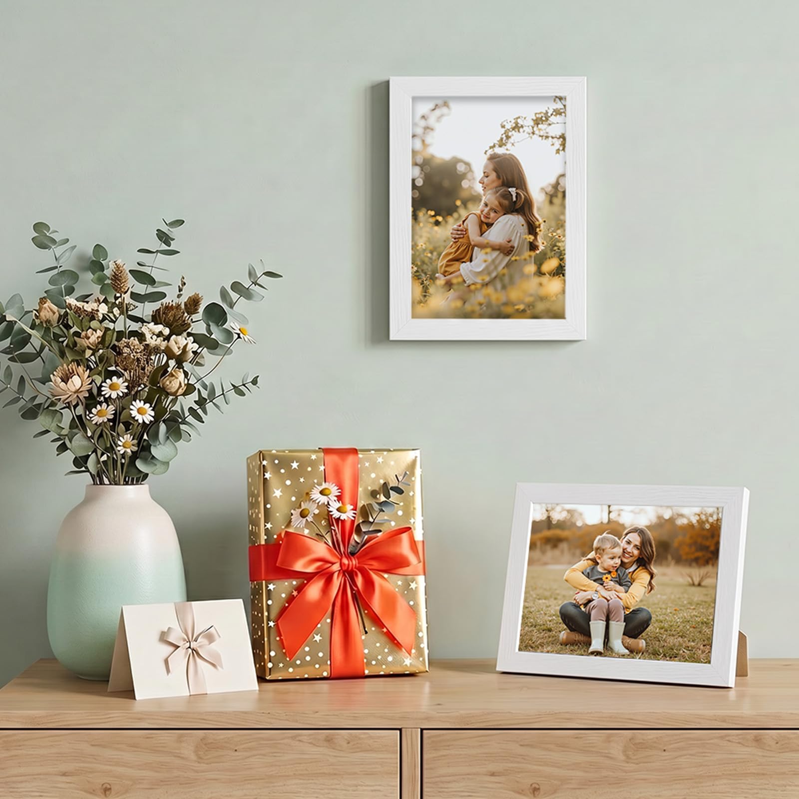WOLTU Bilderrahmen 13x18, 10er set, MDF-Holz Fotorahmen mit Passepartout – Ansicht 8