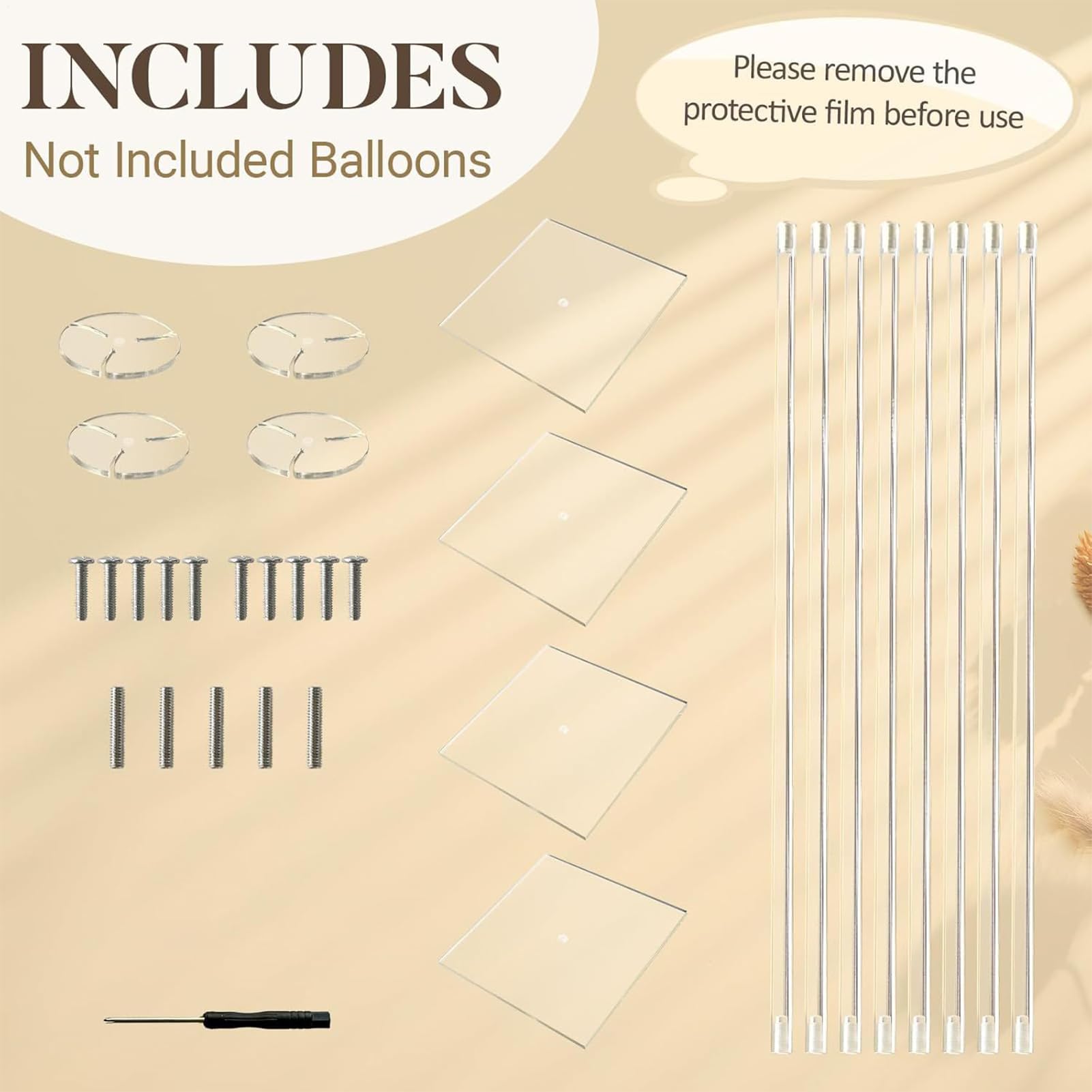 Tischballonständer – transparenter Ballonständer aus Acryl, 80 cm, 4 Stück, transparent, für Events, Hochzeiten, Geburtstage, Partys, Dekorationen