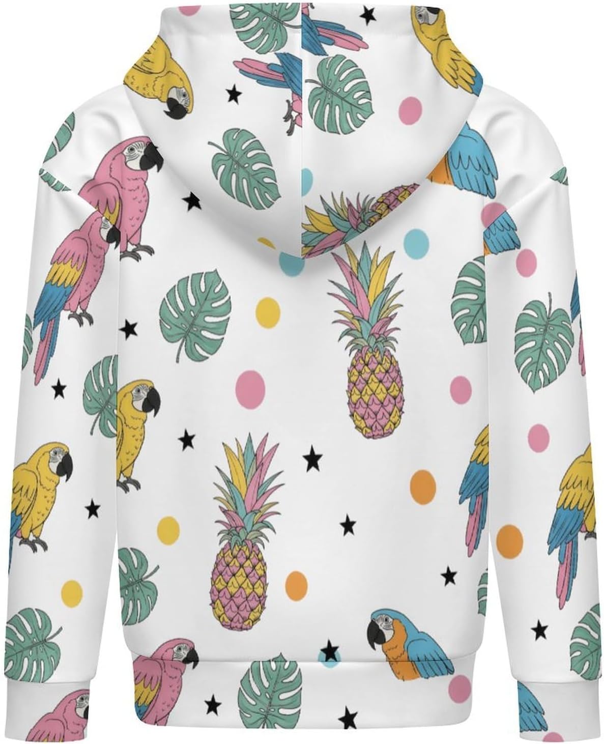 Colorful Parrot Pineapples Hoodies for Teen Girls Youth Long Sleeve Hooded Sweatshirts Pullover Tops Fall Clothes