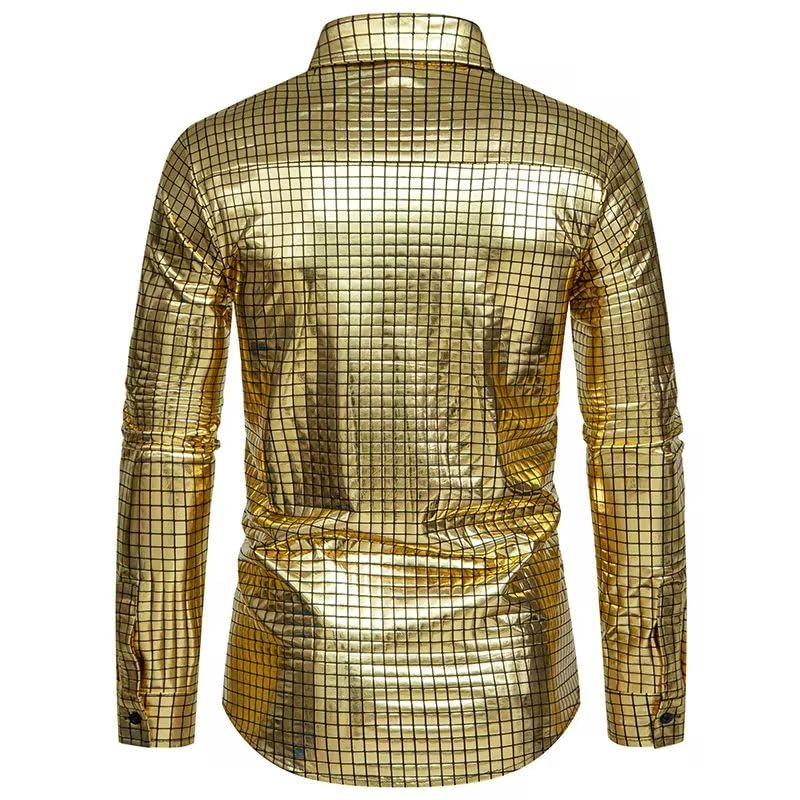 Chemise de performance pour fête de scène WOLONG métallique