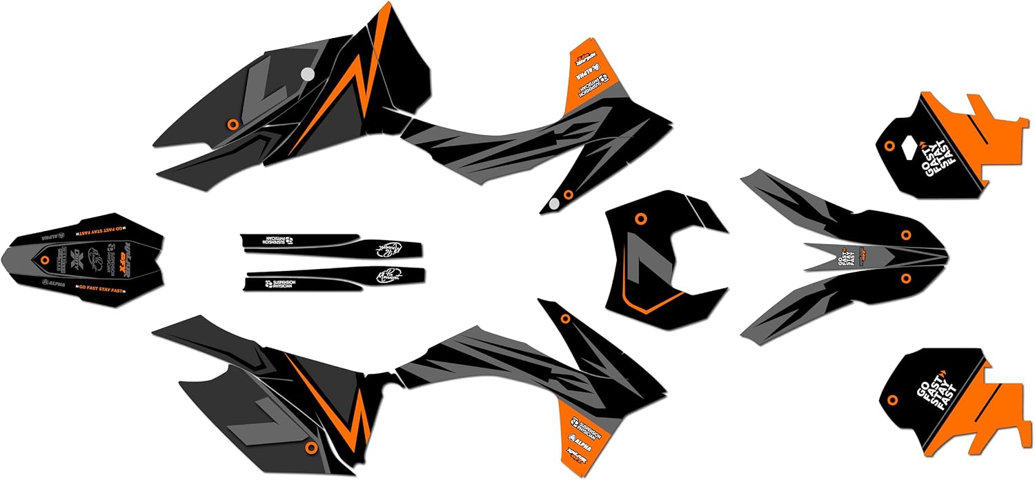Graphics Kit for KTM 200XC-W, 250XC-W, 300XC-W, and 450XC-W (2013) Bolt Series Orange 21 Mil - Dirt Pit Bike Motorcycle Stickers, Dirtbike Racing Decal no-Plastics