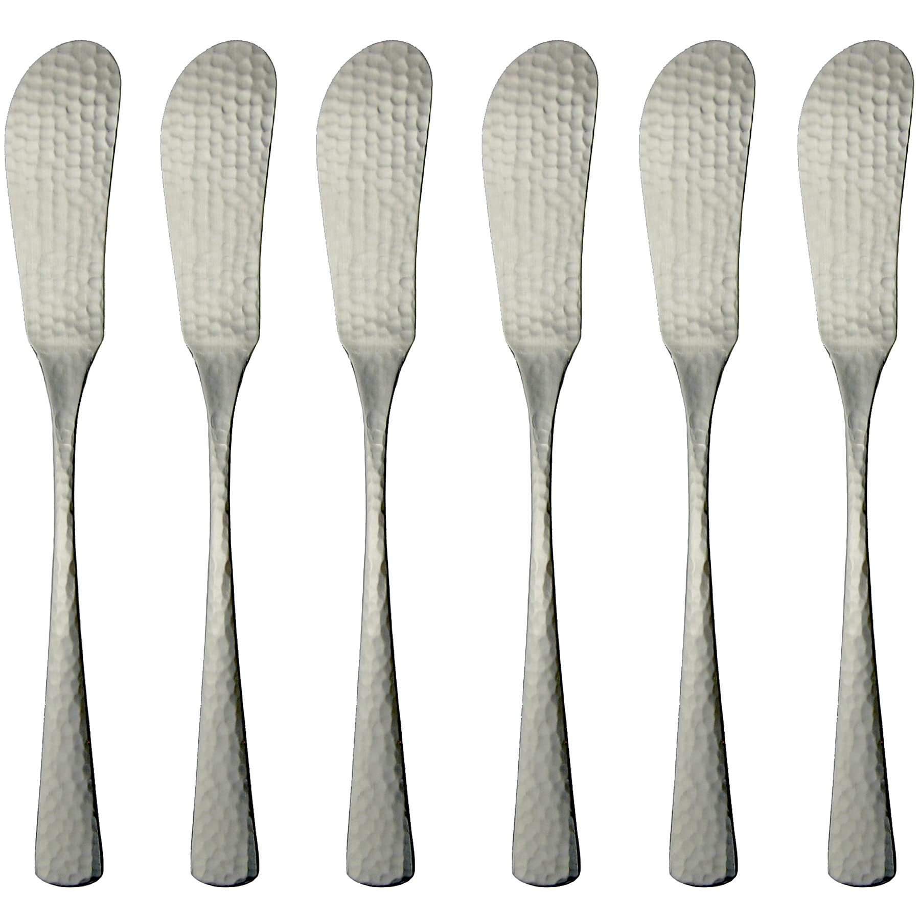 Nagao Japanese and Western Electic Butter Knife, 5.7 inches (14.4 cm), 5 Pieces + 1 Bottle, 18-8 Stainless Steel, Hammered, Made in Japan