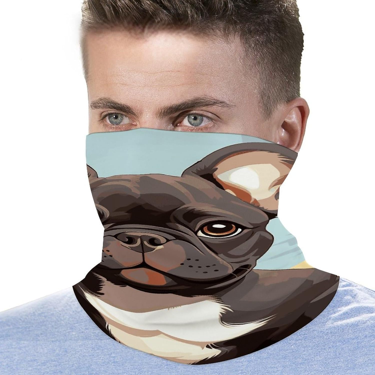 French Bulldog Dog Cute Cooling Headscarf Cooling Breathable Face Mask UV Protection Scarf Hiking Bandana
