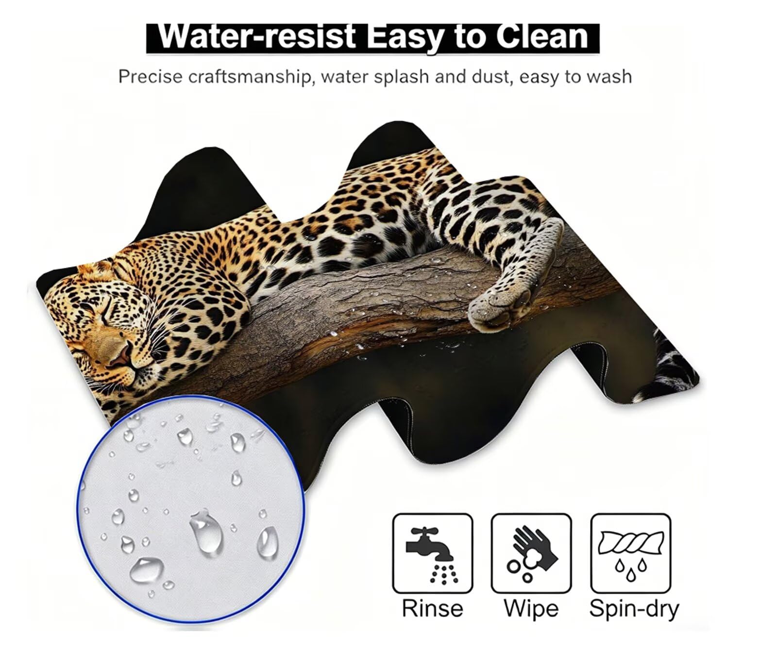 Tappetino Mouse XXL 1500x800x4 mm Marrone Tappetino Scrivania Leopardo Mousepad per PC e Tastiera, Tappeto Scrivania Antiscivolo, Migliora Precisione e Velocità, Desk Mat per Gamer, Regalo W6-932