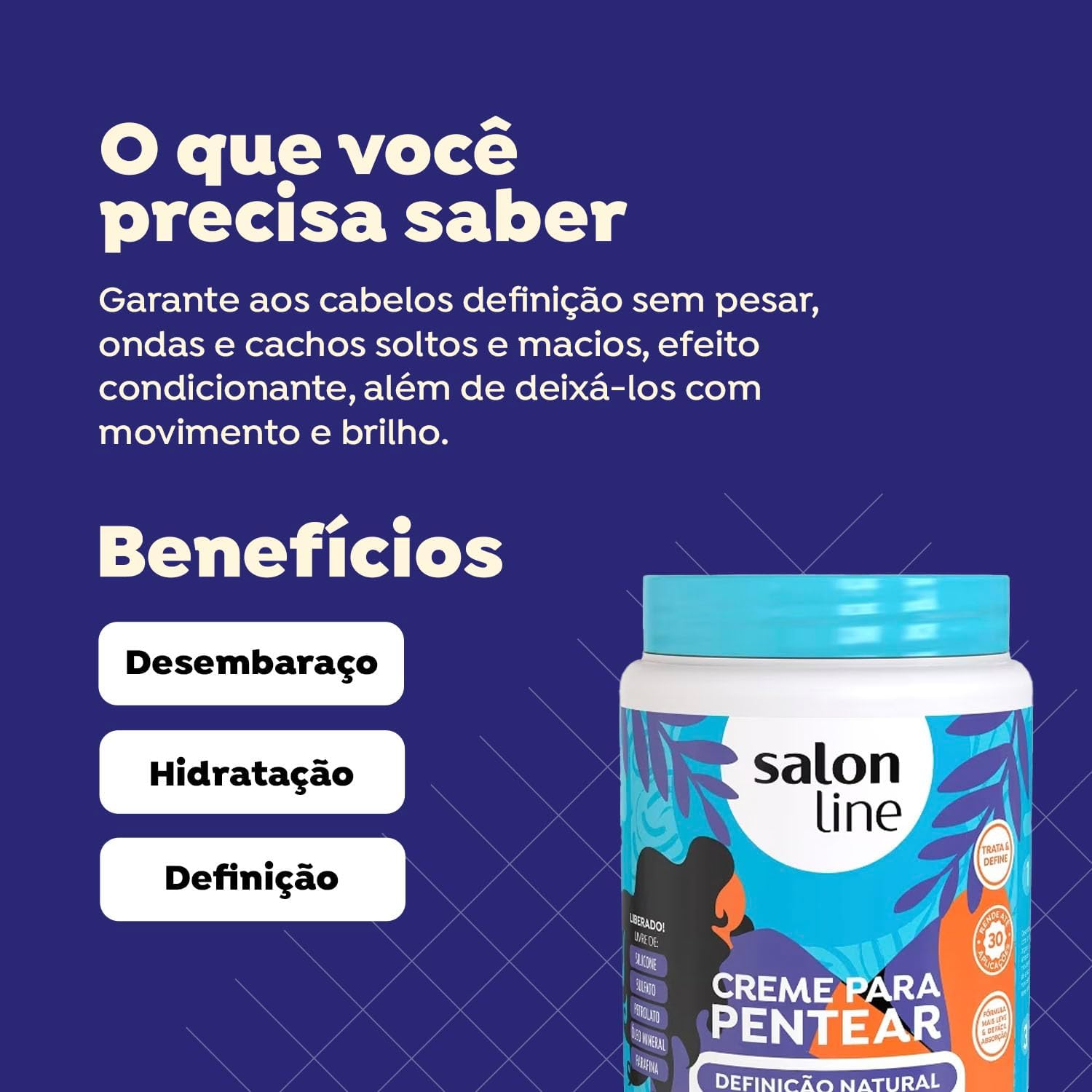 Salon Line, Creme de Pentear, Definição Natural, Vegano - Para Cabelos Ondulados e Cacheados, 1kg Salon Line, Creme de Pentear, Definição Natural, Vegano - Para Cabelos Ondulados e Cacheados, 1kg