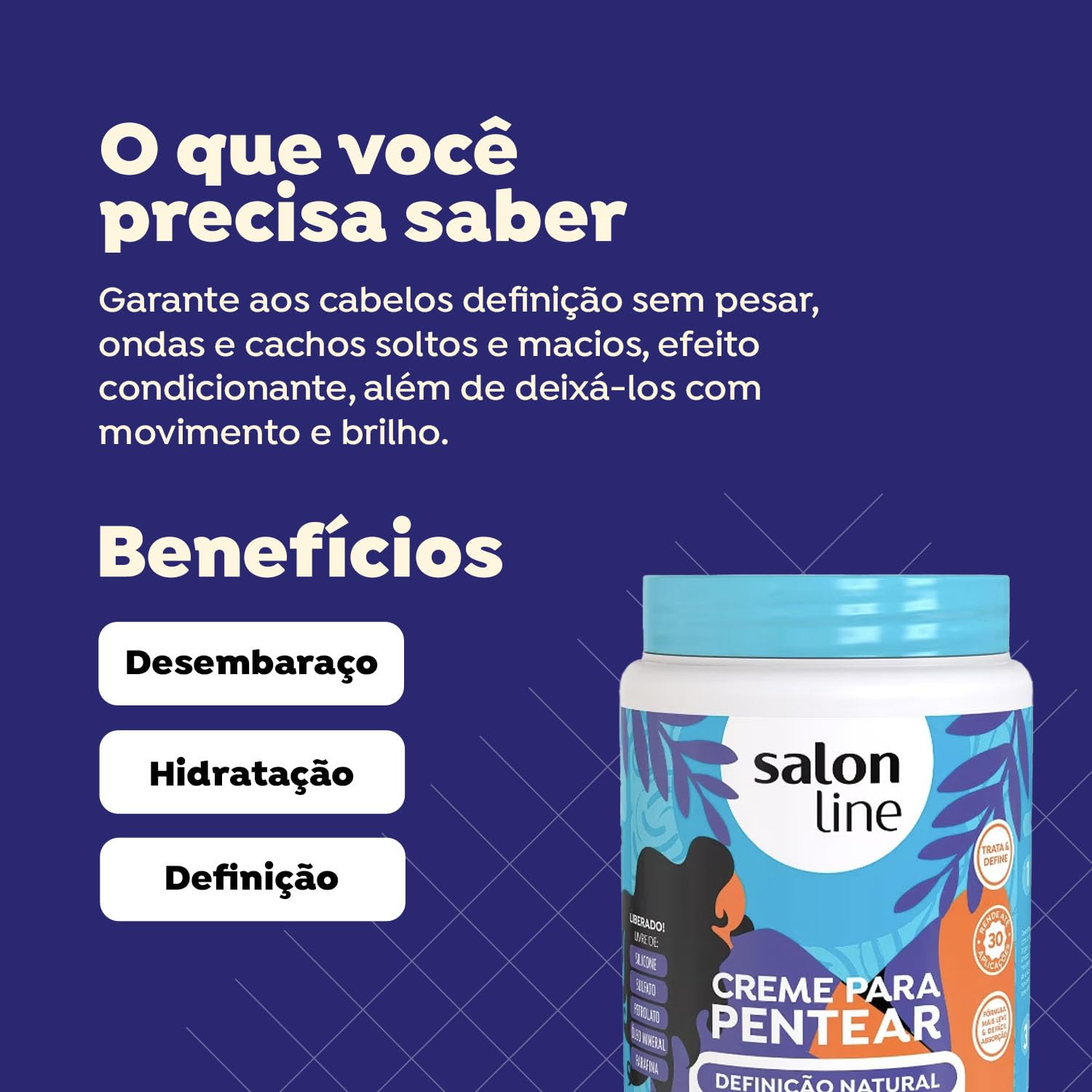 Salon Line - Linha Creme para Pentear - Definicao Natural 1000 Gr