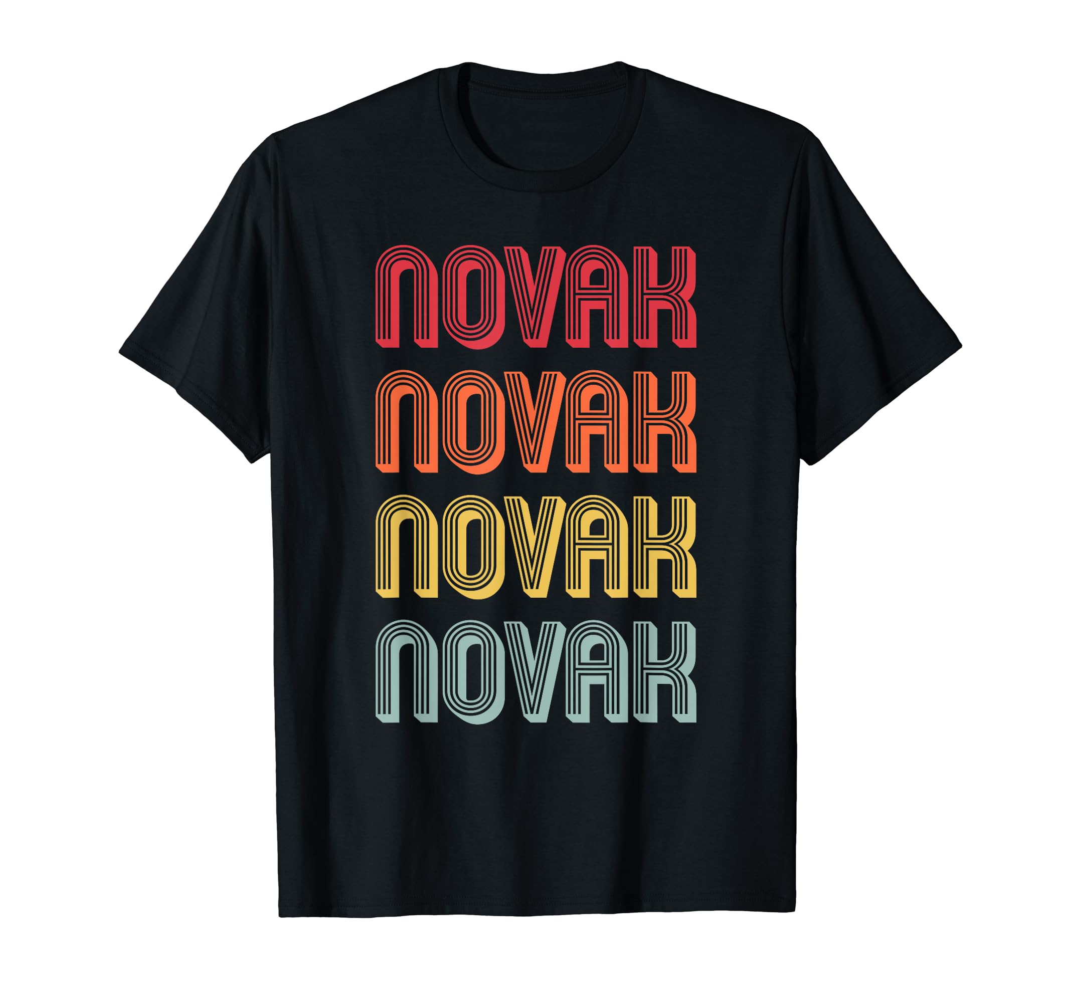 Customized Last Name Custom Family Christmas TeamNOVAK Gift Surname Funny Retro Vintage 80s Birthday Reunion T-Shirt