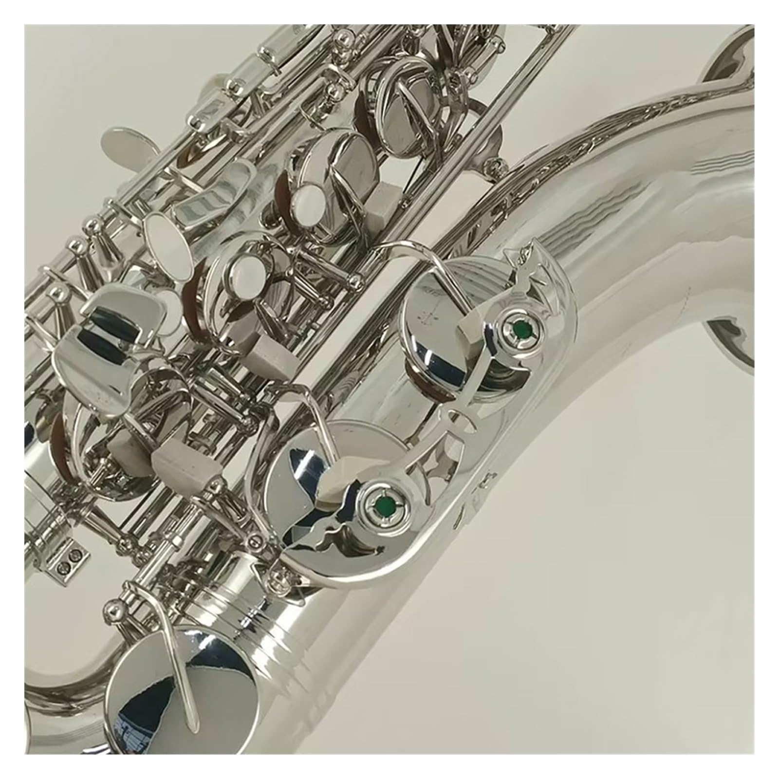 Sassofono Tenore Carve Pattern Strumento A Fiato Sib Ottone Laccato Argento Sax Con Custodia Altri Accessori Sassofono per principianti Kit