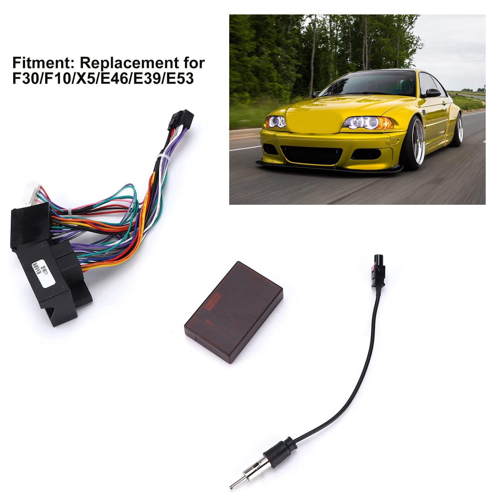 Audio-Stereo-Kabelbaum, Auto-Stromkabel mit Canbus-Box, Langlebiger Ersatz für F30/F10/X5/E46/E39/E53