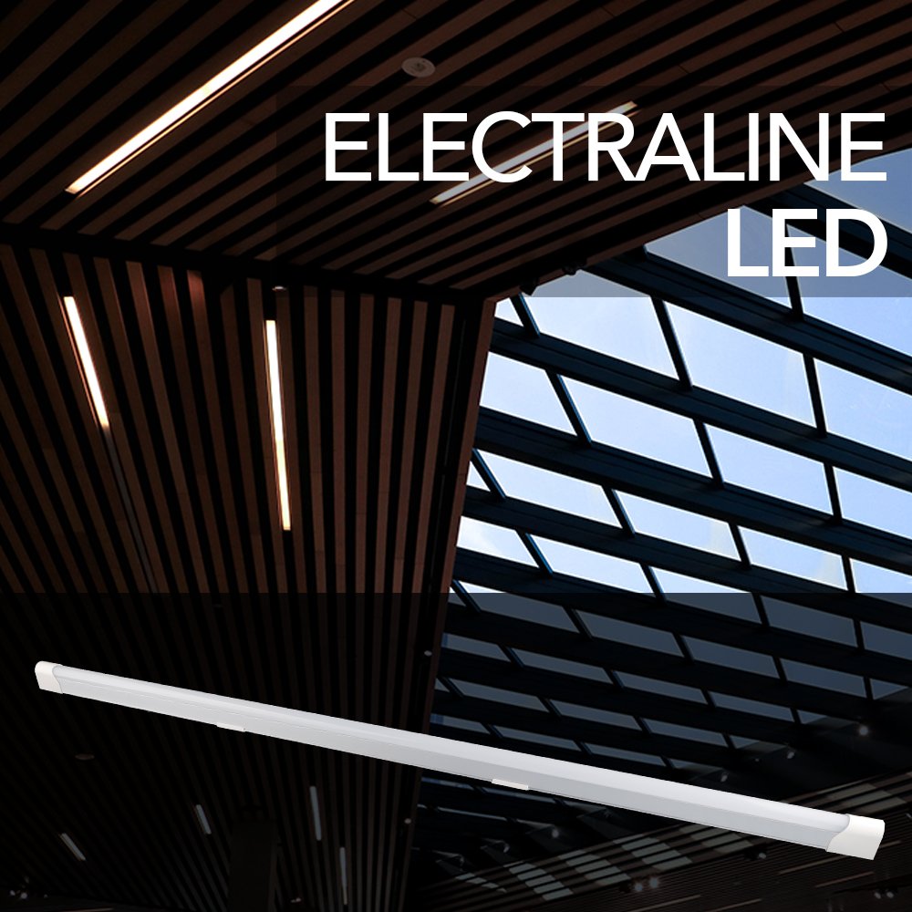 Electraline 65050 Barra Luminosa LED, Lampada Da Soffitto Parete 10W 900 Lumen Luce Naturale Base Di Alluminio 60 - Plafoniera Per Corridoio, Libreria, Camera Da Lettto, Bagno, Cucina