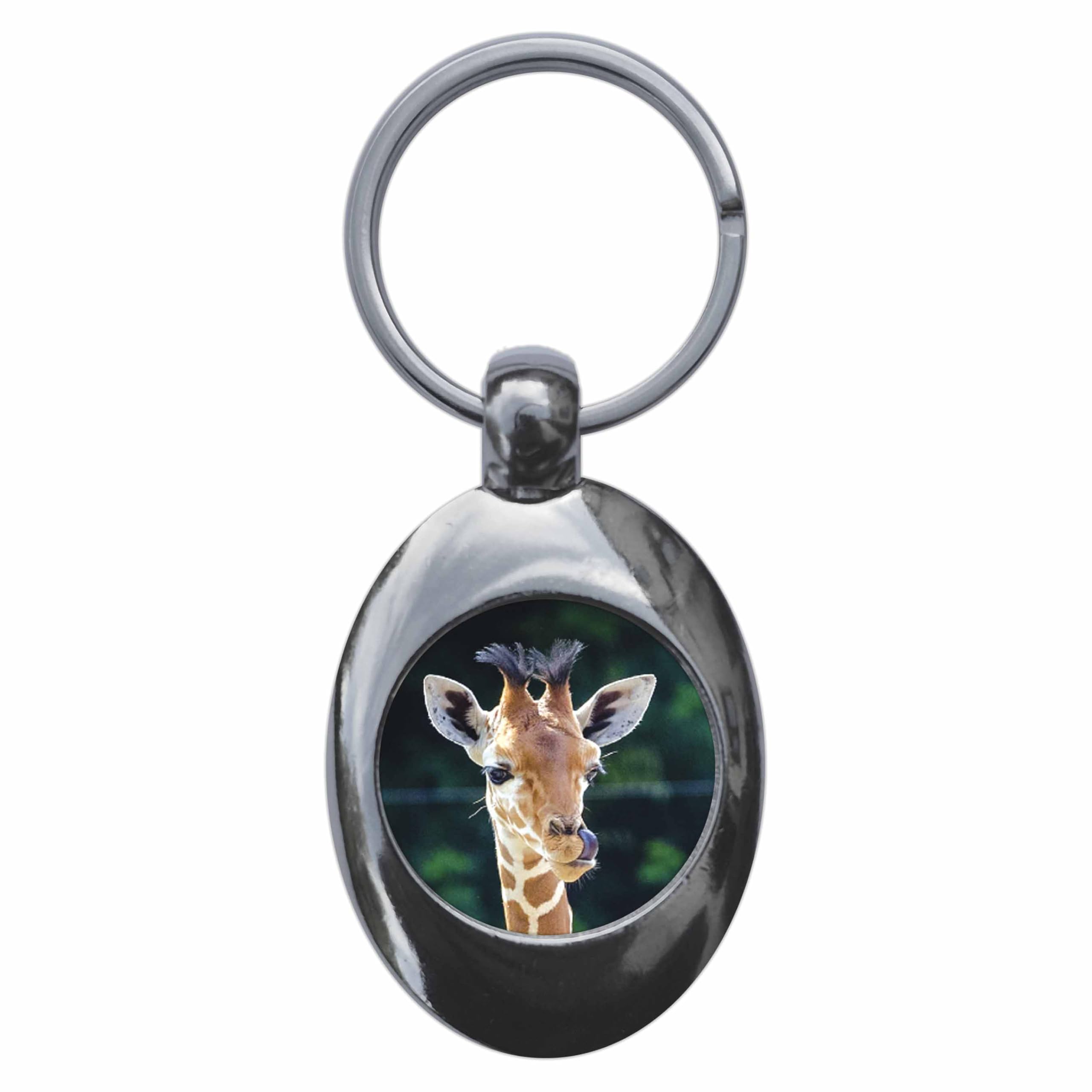 Ozorath Giraffe Keyring Keychain With Trolley Coin