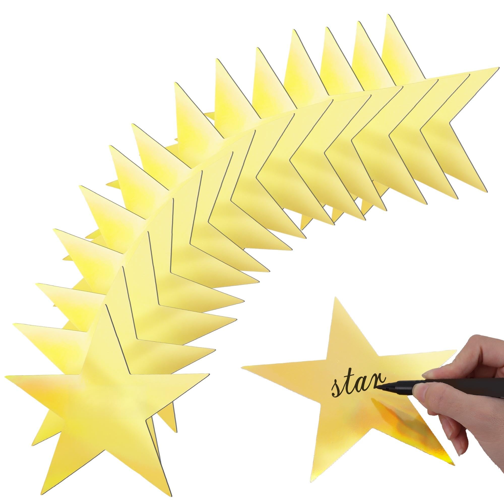 Vuzvuv 6 Inch Glitter Gold Star Cutouts for Classroom Bulletin Board