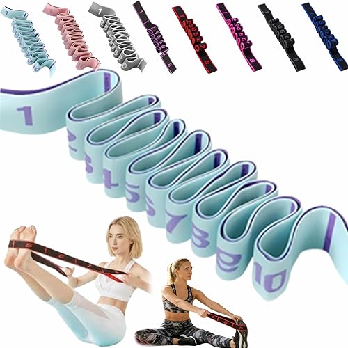 Miniatura 15 de Banda de resistencia de fitness para estiramiento y yoga, bandas de resistencia con asas para brazos, ejercicio de tirador de moda, bandas