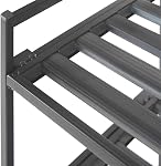 3-Tier Empilable 1" Slat Steel Frame Shoe Rack, 27.25"W x 12.75"D, Ash Gray. 12 paires de chaussures (Patented Design)