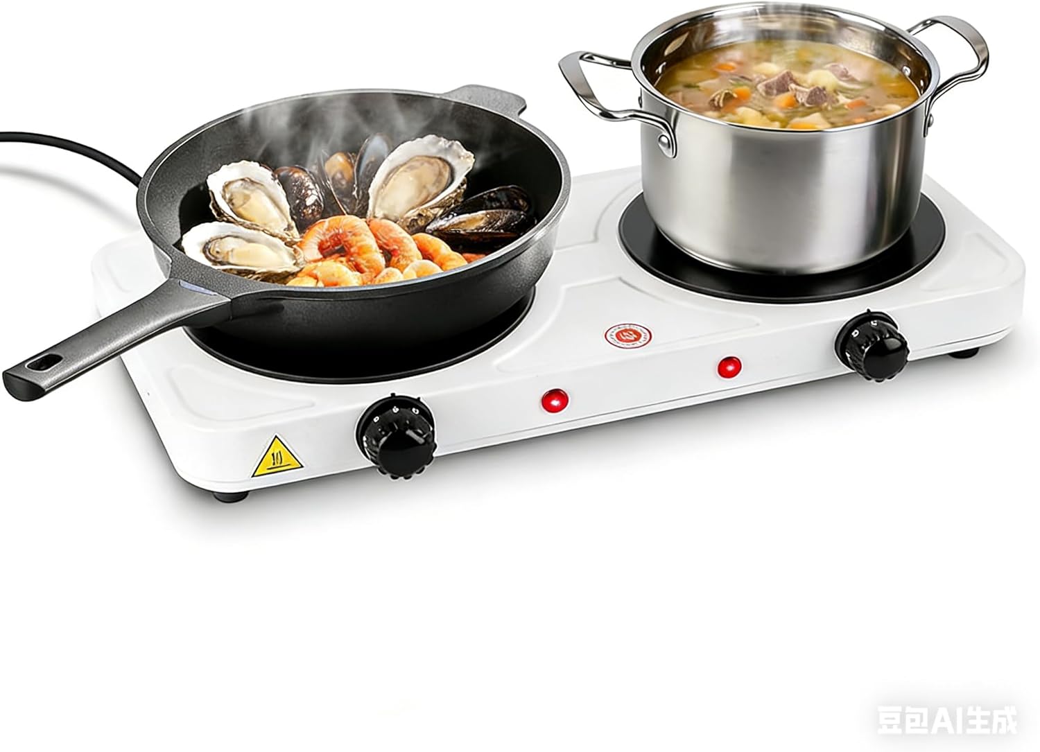 Estufa Eléctrica Portátil Doble con 2 Puestos y 2000W