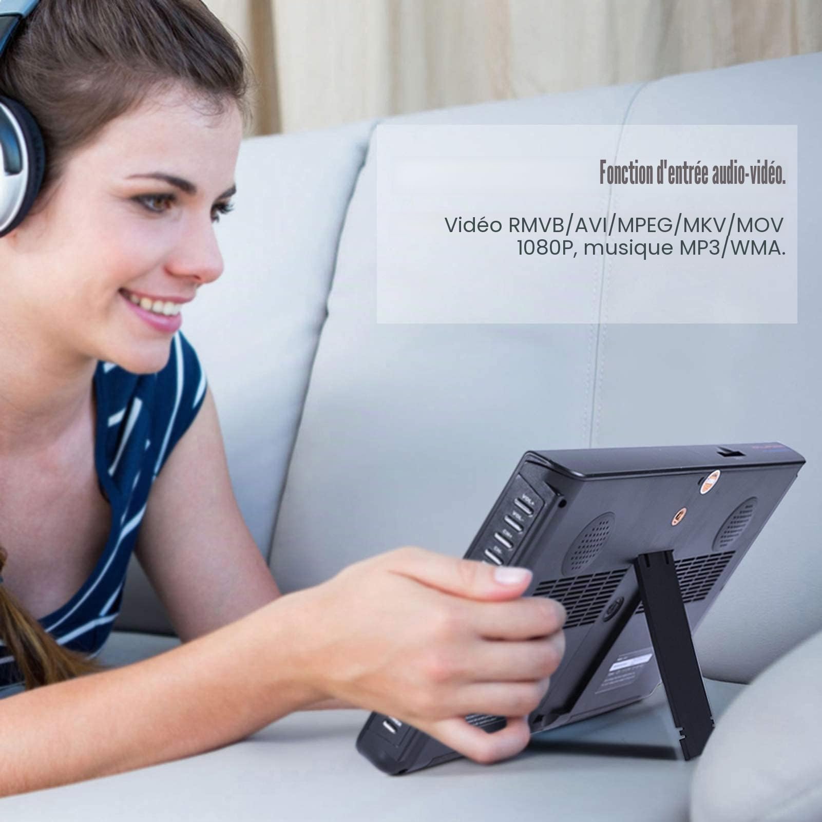 10 Pouces TV Portable, Téléviseur Enregistreur Portable avec USB PVR 1080P HD Téléviseur avec Télécommande pour Chambre, Cuisine, Caravane, etc.