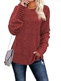 Sweaters for Women Long Sleeve Shirts Crew Neck Sweatshirt Lightweight Casual Tunic Tops