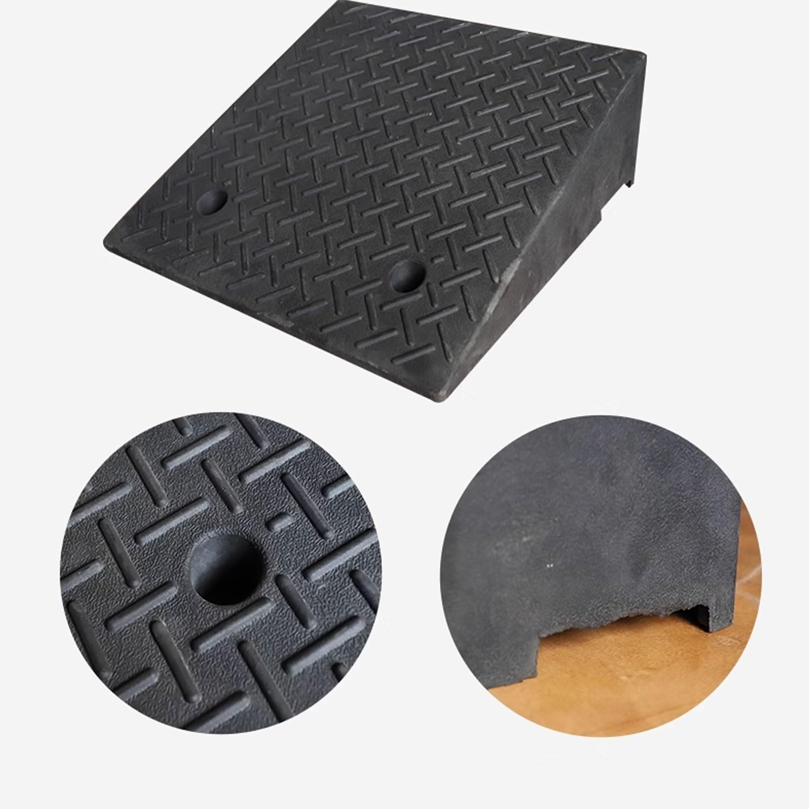 Rampa De Bordillos De Fibra De Goma, Rampa De Entrada, Rampas Portátiles para Escalones, Rampas De Umbral para Vehículos con Usos Múltiples, Negro