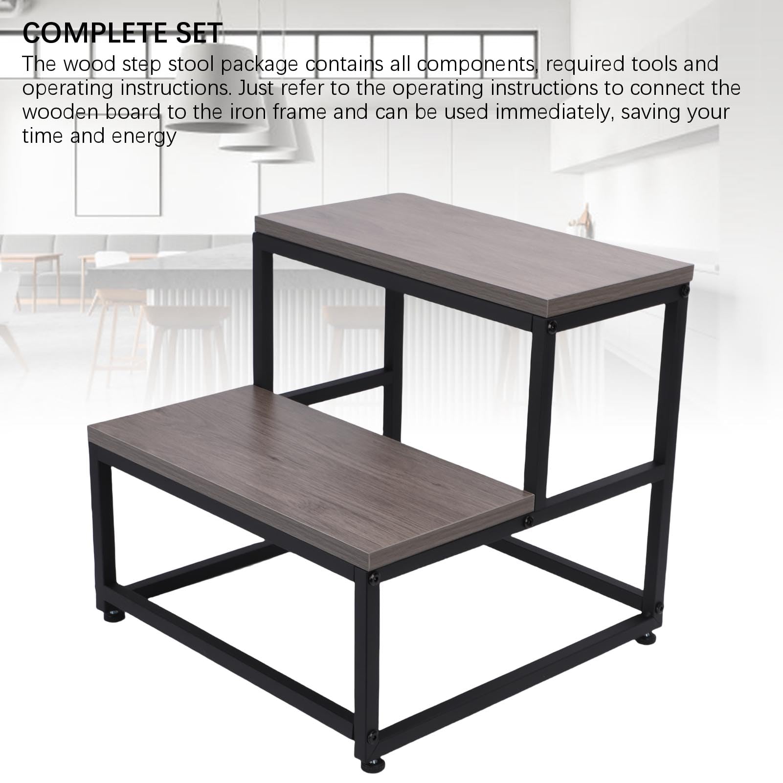 Fockety Taburete de Madera Resistente de 2 escalones para niños pequeños, Ideal para el Entrenamiento de baño, Capacidad de 159 kg, Ayuda con Taburete de Doble Altura.