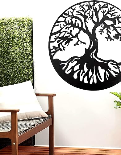 Miniatura 4 de Bellaa 20209 - Árbol de la vida de metal para colgar en interiores o exteriores, jardín de aves de 24 pulgadas UN NEGRO 20230,NEGRO 21918,negro