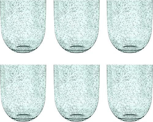 TarHong Bubble Double Old Fashion Glass Mint, 15.5 onzas, plástico premium, juego de 6