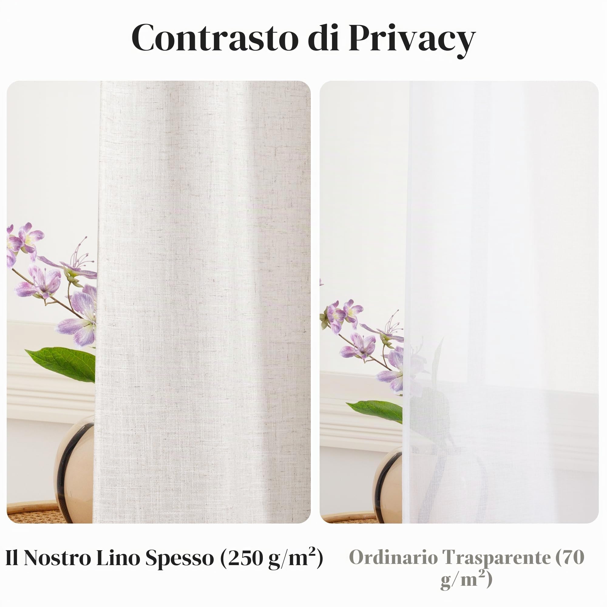 PONY DANCE Spesse Tende Lino per Interni Semitrasparenti Decorazioni Larghe Tende per Salotto con Fettuccia Linen Curtain Camera da Letto 1 Pezzo 300x245 CM, Crema